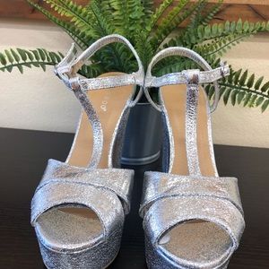 Bamboo Silver platform shoe